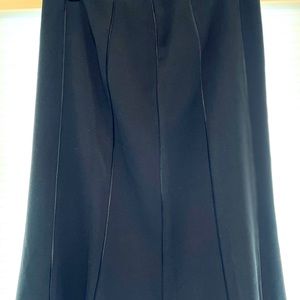 Sigrid Olsen tea length black skirt with piping
